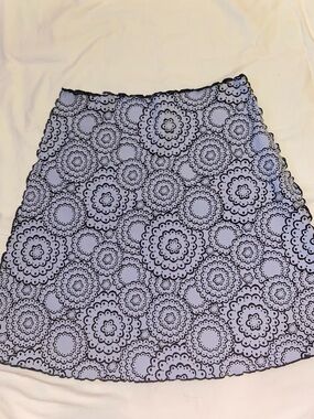 Floral Lace-Pattern Mini Skirt in Light Purple and Black
